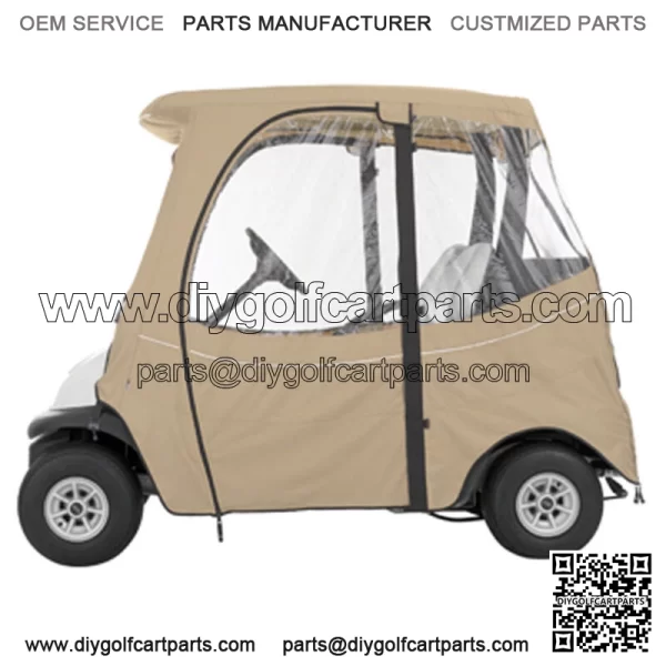 Classic Accessories Club Car Precedent 2 Passenger Khaki Golf Cart Enclosure - Image 2