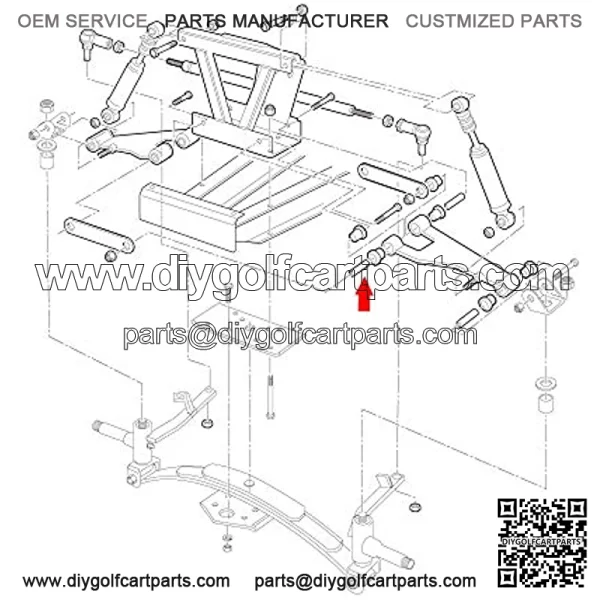 Front Upper A Arm Suspension for Club Car DS Gas Electric Golf Cart, Bushing and Sleeve Kit 1016346 1016349 1016350 - Image 3