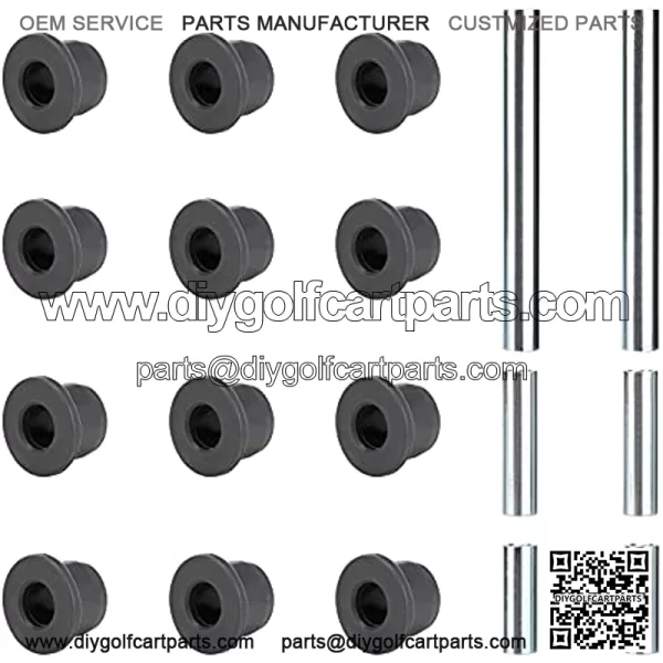 Front Lower End and Control Arm Bushing Sleeve Kit for Club Car Precedent Golf Cart, Replace OEM# 102289901, 102956201, 102288101, 102287701, 1102287601 - Image 2