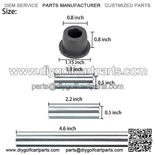 Front Lower End and Control Arm Bushing Sleeve Kit for Club Car Precedent Golf Cart, Replace OEM# 102289901, 102956201, 102288101, 102287701, 1102287601 - Image 3