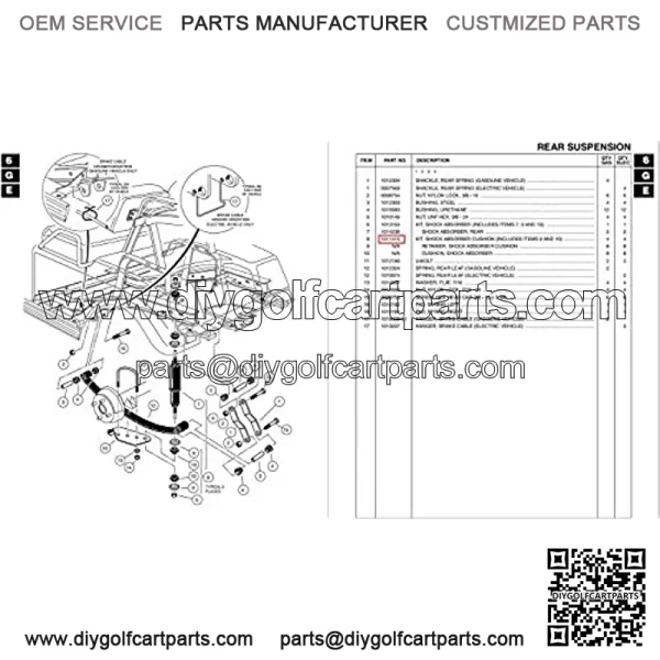 (2 Golf Cart Shock Absorber Bushing Kits Fits (1982+) and Precedent Two Front/Rear Stud - Image 2