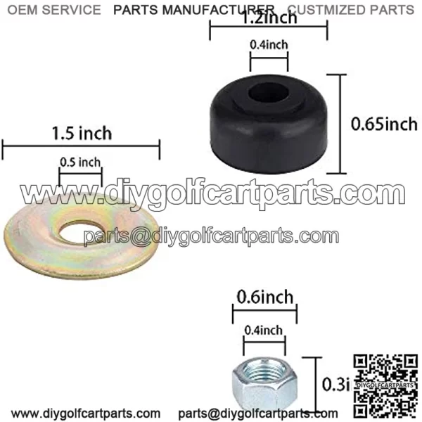 Golf Cart Shock Absorber Cushion Bushing Kit for EZGO TXT Marathon 1989-up, Club Car DS and Precedent 1982-Up, OEM# 1011415 10194G1 10435G1 - Image 2