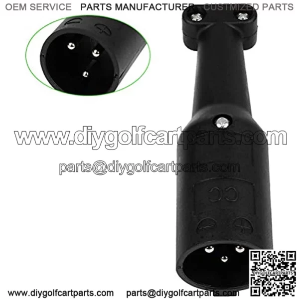 Golf Cart Charger Plug with 48V 3 Pin Round Handle Plug Fits for Club Car DS Precedent Golf Carts 2008 Up 101828901