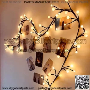 Cadena de luces para interior blanco c??lido decoraci??n del hogar 82 pies 60 LED 8 modos 3 tam WMZY-1067