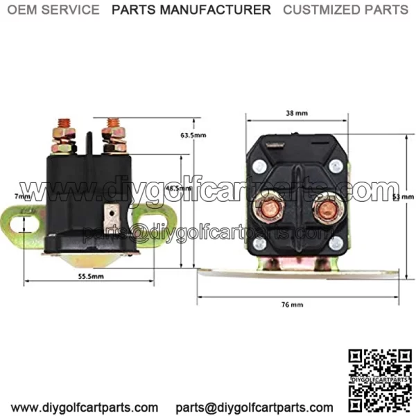 12V Solenoid Relay Switch 3 Terminal Fit for Trombetta 93265-19 93265-1WR 812-1201-211 812-1211-211 - Image 2