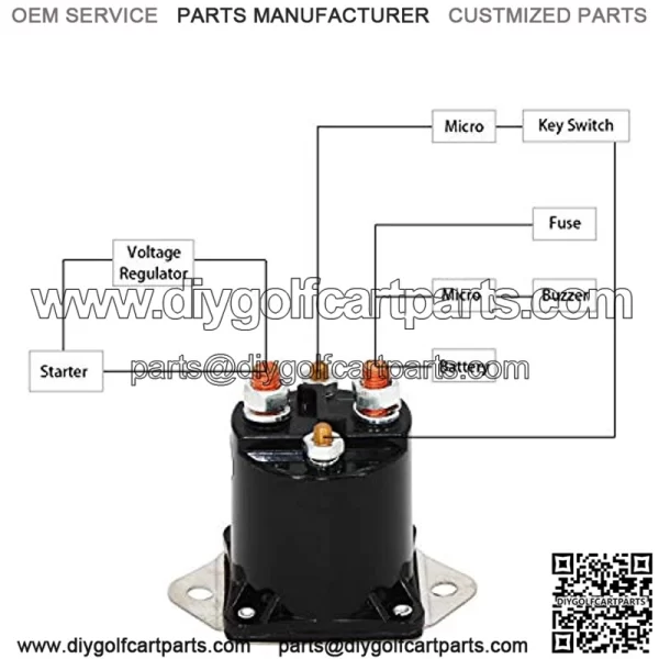 36 Volt Solenoid Relay Fit for Club Car DS 1976-1998 Electric # 8016 - Image 3