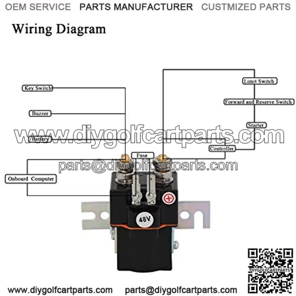 48V 4 Terminal Solenoid Coil Compatible with Club Car 95-Up DS and 04-Up Precedent Golf Carts 101908701 102774701 - Image 2