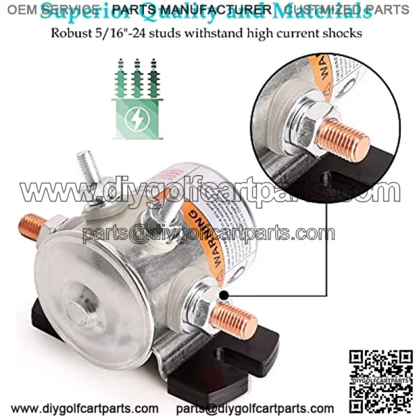 #70 Series Solenoid Relay for EZGO 36 Volt Golf Cart, 4 Terminal SPNO Continuous Duty, OEM# 11761-G1 27855-G01 27855-G02 31680-G1 27805-G02 3016 - Image 3