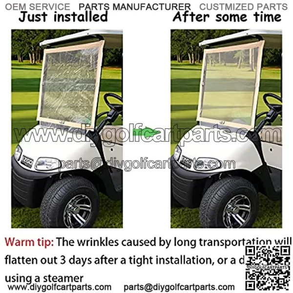 Carro de Golf Parabrisas Plegable para EZGO RXV, Pel??cula Transparente Port??til de PVC Resistente A Impactos A Prueba de Viento - Image 4