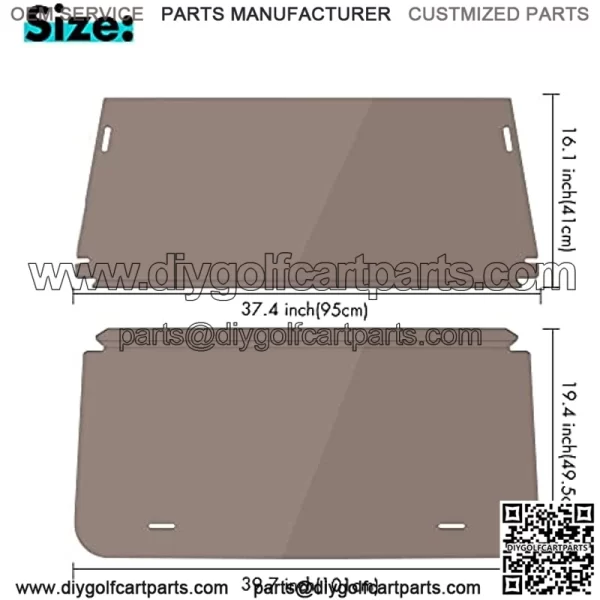 Tinted Windshield for Club Car DS 1982-2000 Models - Image 2