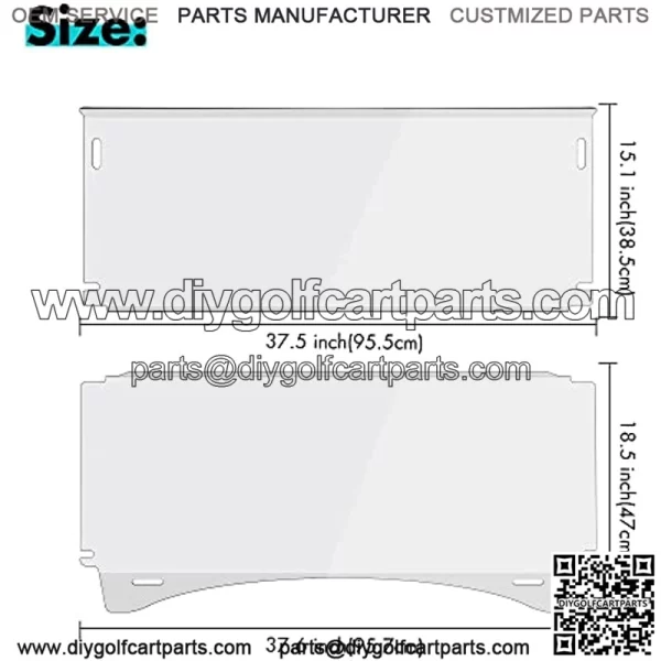 Clear Windshield for 2004-UP Club Car Precedent Golf Cart - Image 2