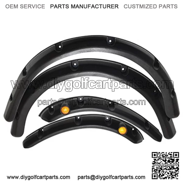 RXV Sdard Golf Cart Fender Flares (Front and Rear) with Running Lights  - Set of 4 pcs (RXV 2008-2015)