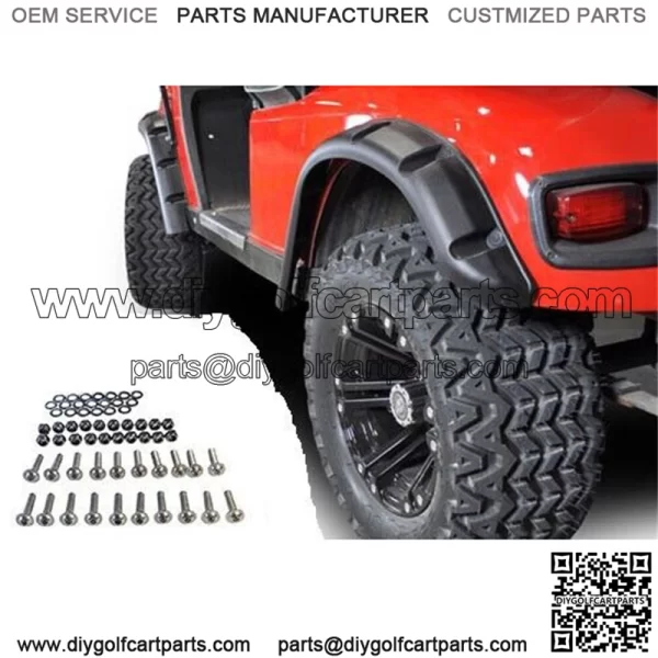 EZGO TXT FENDER FLARES W/ STAINLESS STEEL HARDWARE FOR 96-13 36V GOLF CART