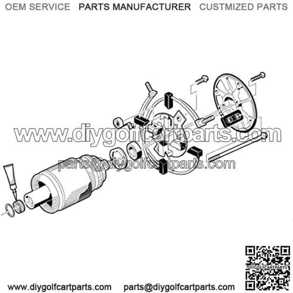 Golf Cart Motor Brush Holder Brush Plate with Springs for 58 or 59 JBS/GE Moter Parts - 1994-up 1017949 - Image 2