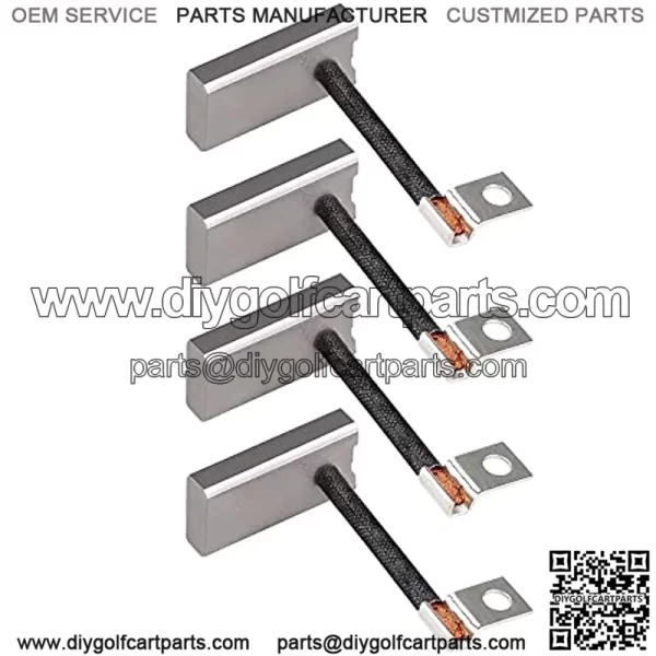 Golf Cart Starter Generator Brush Kit for EZGO, Club Car, Yamaha, OEM# 81-81200 26658-G01 101869302 JF2-81111-00-00 JF2-H1111-00-00, Set of 4