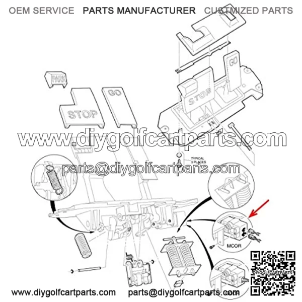Golf Cart MCOR Potentiometer Accelerator for Club Car Precedent 2004-2011, Motor Controller Input - Image 2