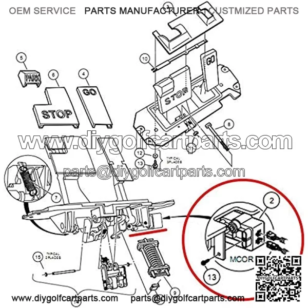 Club Car DS Potentiometer Accelerator,Motor Controller for Golf Cart Electric 2001-2011 Golf Cart - Image 5
