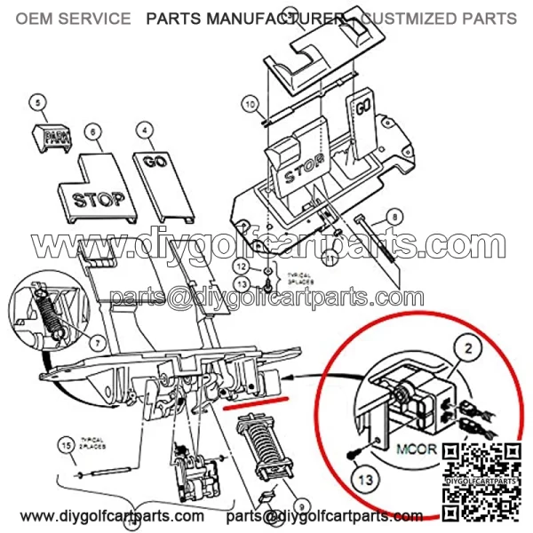 Golf Cart for Club Car DS & Carryall Golf Carts 2001-2011 MCOR1 Throttle Potentiometer Accelerator - Image 2