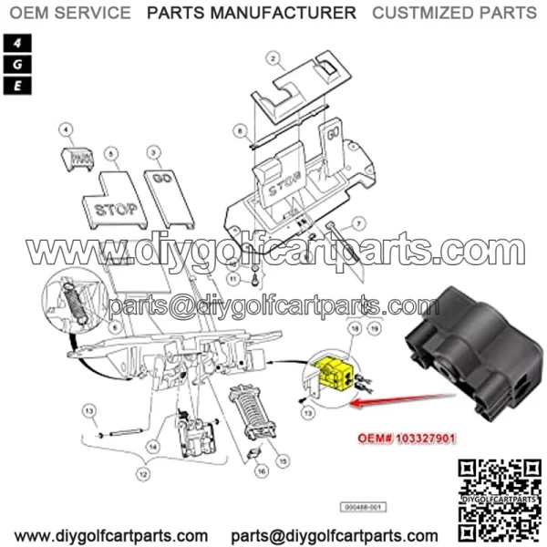 MCOR Potentiometer Accelerator for Club Car Precedent, MCOR Motor Controller for 2004-2011 Golf Cart, Replace 103327901 - Image 4