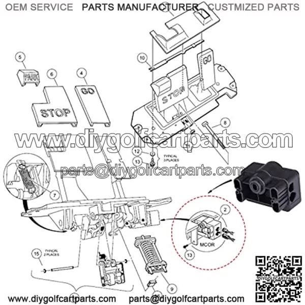 Golf Cart MCOR Throttle Potentiometer Club Car Precedent Accessories Club Car Speed Controller for Club Car Precedent (2004-2011), OEM# 102528501 - Image 4