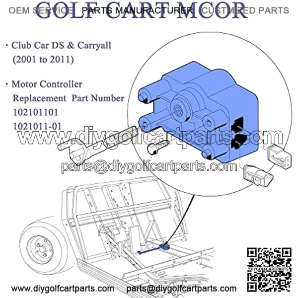 Golf Cart MCOR Throttle Potentiometer Accelerator for Electric Golf Cart Club Car DS & Carryall (2001-2011) MCOR Motor Controller Replacement Part 102101101 1021011-01 - Image 4