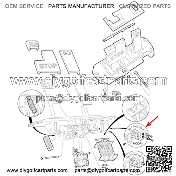 MCOR Throttle Potentiometer for Club Car Precedent 2004-2011 Golf Cart, Accelerator Sensor Motor Controller Output Regulator, OEM# 103327901 102528501 - Image 2