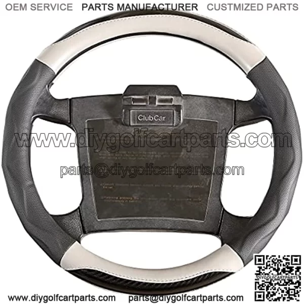 Golf Cart Steering Wheel Cover for Club Car DS Precedent, 14 inch, Easy to Install and Nice Finishing Touch (Black+Gray) - Image 3
