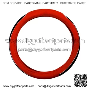 Red and Black Golf Cart Steering Wheel Cover