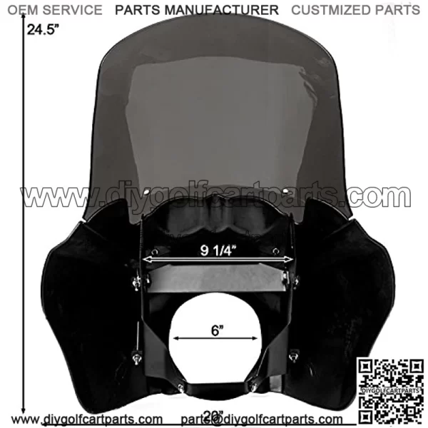 Krator JBM-6009-S Black & Smoke Tall Fairing Windshield Club Style Kit Compatible with Harley-Davidson Dyna, Super Glide T-Sport FXDXT, FXR - Image 4