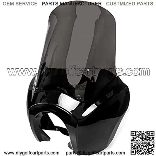 Black & Smoke Tall Fairing Windshield Club Style Kit Compatible with Harley-Davidson Dyna, Super Glide T-Sport FXDXT, FXR