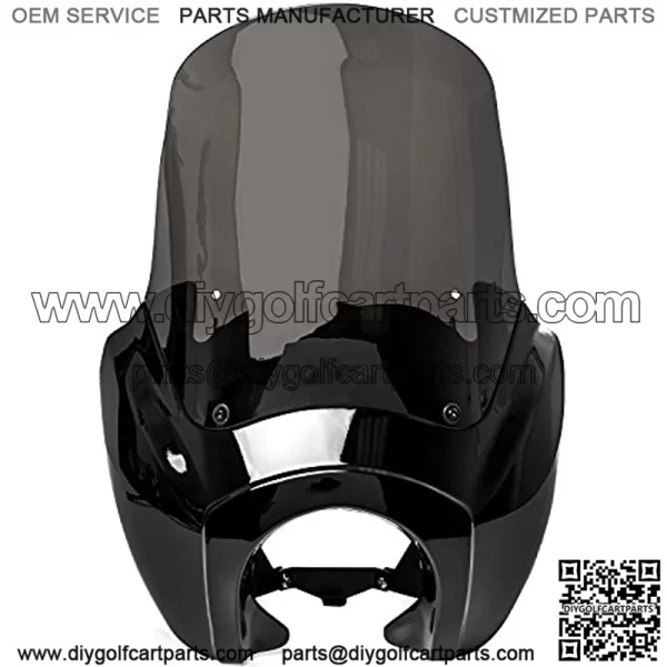 Black & Smoke Tall Fairing Windshield Club Style Kit Compatible with Harley-Davidson Dyna, Super Glide T-Sport FXDXT, FXR - Image 3