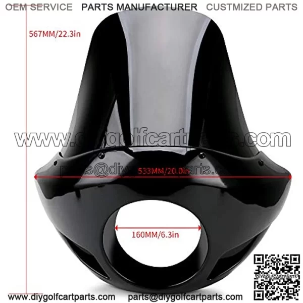 Smoke & Black Tall Fairing Windshield Headlight with 35mm-49mm Forks Club Style for Harley-Davidson Super Glide T-Sport FXDXT, FXR - Image 2