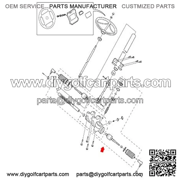 Golf Cart Steering Box Assembly for Yamaha G22 2003-2007 Gas and Electric Golf Cart JU0-F3400-00 - Image 2