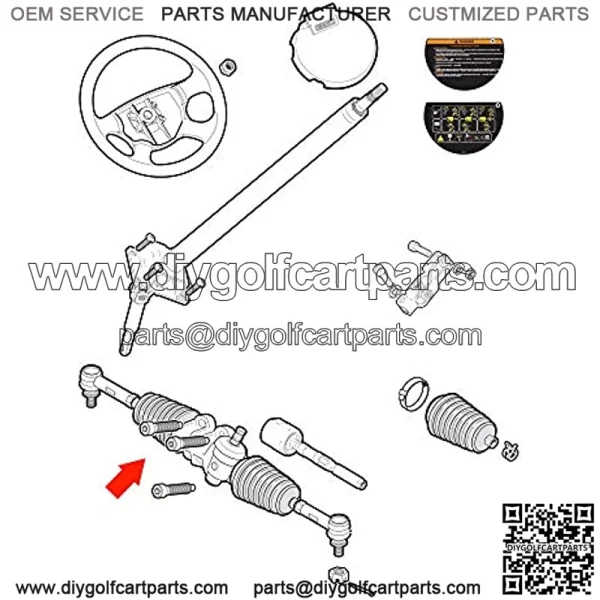 Golf Carts Steering Box Assembly for EZGO RXV Gas & Electric (Years 2008-Up), OEM# 601500 - Image 5