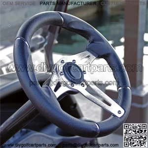 Precedent 13" CHALLENGER Brushed Aluminum Golf Cart Steering Wheel (Fits all Years)