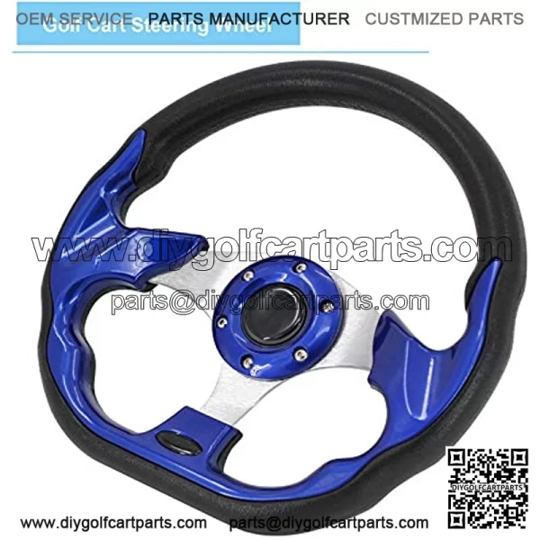Blue Golf Cart Steering Wheel for Compatible with Club Car Boat Racing Style Steering Wheel Aluminum Frame With Horn - Image 4
