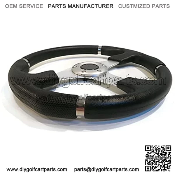 Universal 14" Steering Wheel Black/Chrome for Club Car, E-Z-GO, Yamaha Golf Cart - Image 5