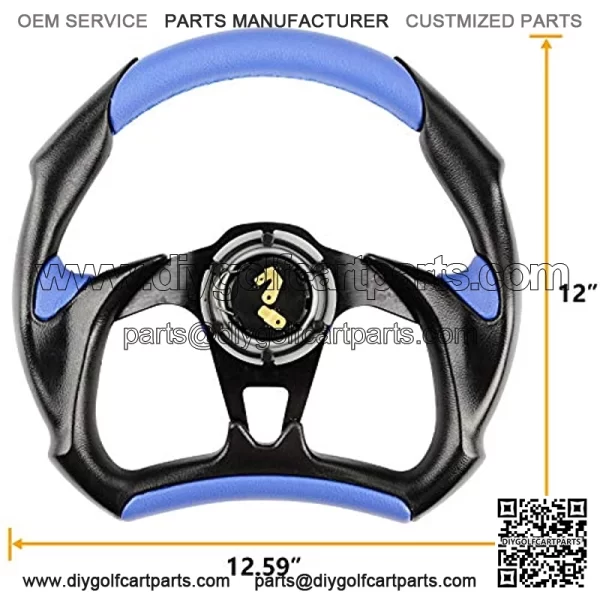 Golf Cart Steering Wheel for Club Car Yamaha Universal Steering Wheel Steering Wheel Club Car Cool Racing Style Steering Wheel Golf Cart(Blue) - Image 2