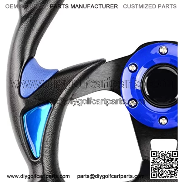 Golf Cart Steering Wheel for Club Car Yamaha Universal Steering Wheel Steering Wheel Club Car Cool Racing Style Steering Wheel Golf Cart(Blue) - Image 3