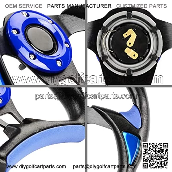 Golf Cart Steering Wheel for Club Car Yamaha Universal Steering Wheel Steering Wheel Club Car Cool Racing Style Steering Wheel Golf Cart(Blue) - Image 5