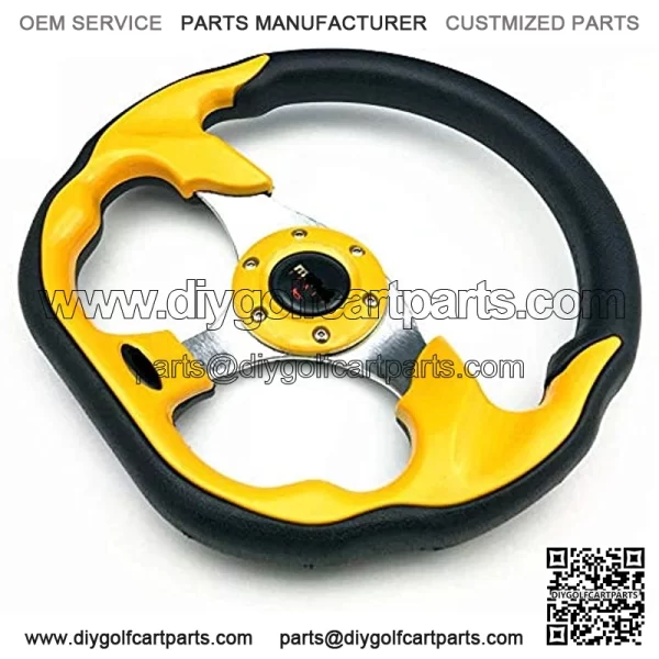 Golf Cart Steering Wheel or Adapter, Generic of Most Golf Cart for Club Car Yamaha(Yellow) - Image 2