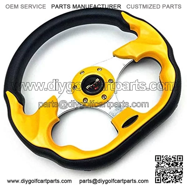 Golf Cart Steering Wheel or Adapter, Generic of Most Golf Cart for Club Car Yamaha(Yellow) - Image 3