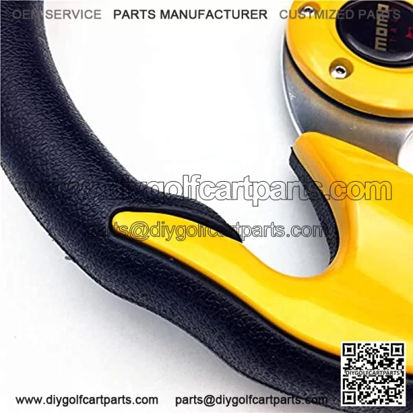 Golf Cart Steering Wheel or Adapter, Generic of Most Golf Cart for Club Car Yamaha(Yellow) - Image 5