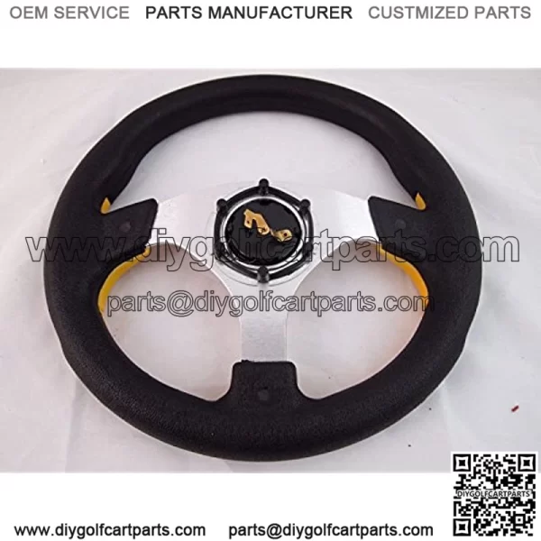 Fits CLUB CAR PRECEDENT Yellow steering wheel golf cart With Adapter 3 spoke - Image 4