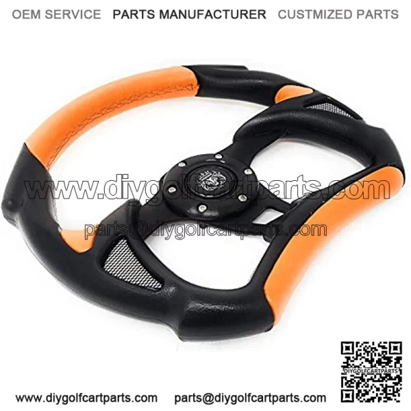 New World Motoring 1984+ Club CAR DS Orange Steering Wheel Golf cart with Adapter 3 Spoke - Image 2
