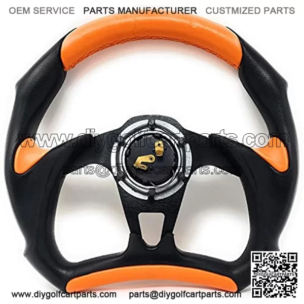 New World Motoring 1984+ Club CAR DS Orange Steering Wheel Golf cart with Adapter 3 Spoke - Image 3
