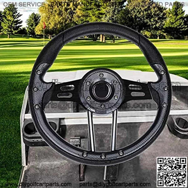 Golf Cart Steering Wheel for EZGO Club Car Yamaha Universal Steering Wheel EZGO Steering Wheel Club Car Cool Racing Style Steering Wheel Golf Cart - Image 2
