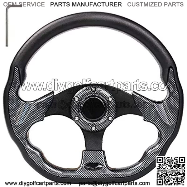 Golf Cart Steering Wheel or Adapter Fit Golf Cart Club Car EZGO Yamaha Universal Steering Wheel or Adapter for Club Car DS and Precedent (Black D Shape Design)