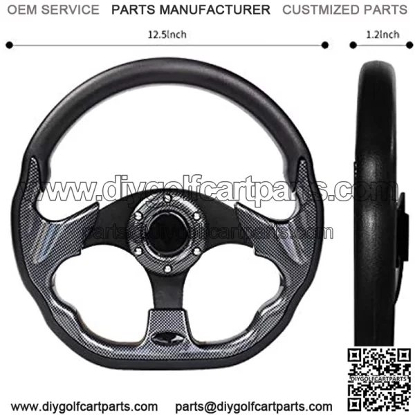 Golf Cart Steering Wheel or Adapter Fit Golf Cart Club Car EZGO Yamaha Universal Steering Wheel or Adapter for Club Car DS and Precedent (Black D Shape Design) - Image 2