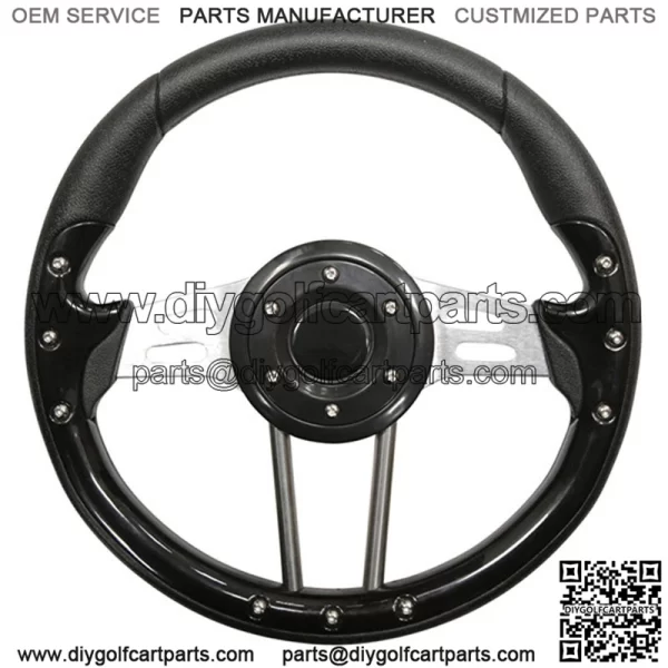 4 Black Grip/Brushed Aluminum Steering Wheel